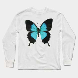 Black and Blue Butterfly Long Sleeve T-Shirt